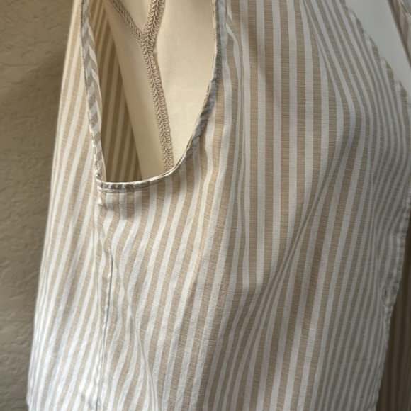 Pensioner Linen Striped women’s Vest XL relax for pit2pit 22” - Picture 3 of 6